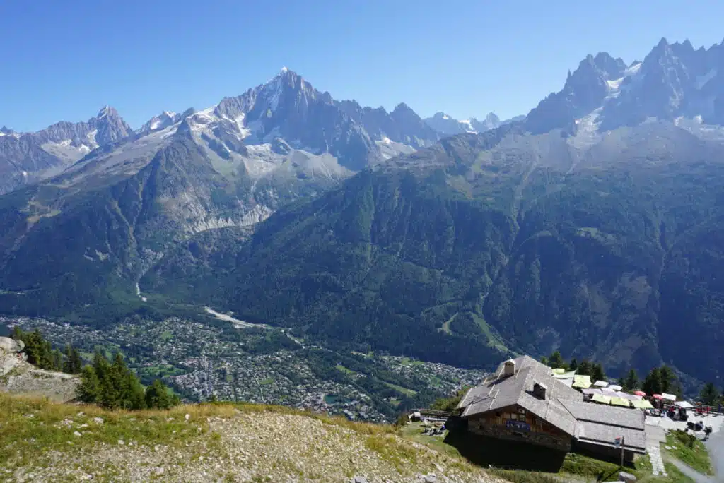 Views over the Chamonix valley in summer