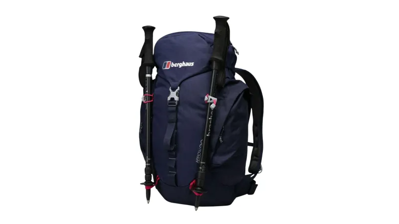 Berghaus rucksack with hiking poles