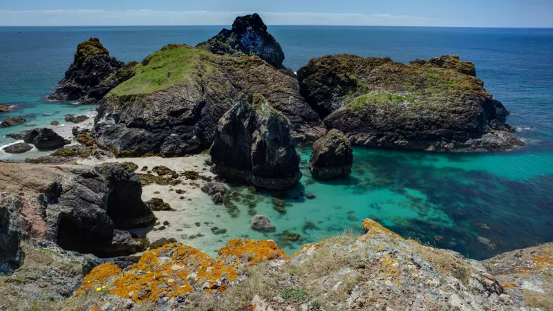 Paddleboarding at Kynance Cove in Cornwall
