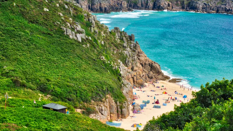 Paddleboarding at Porthcurno