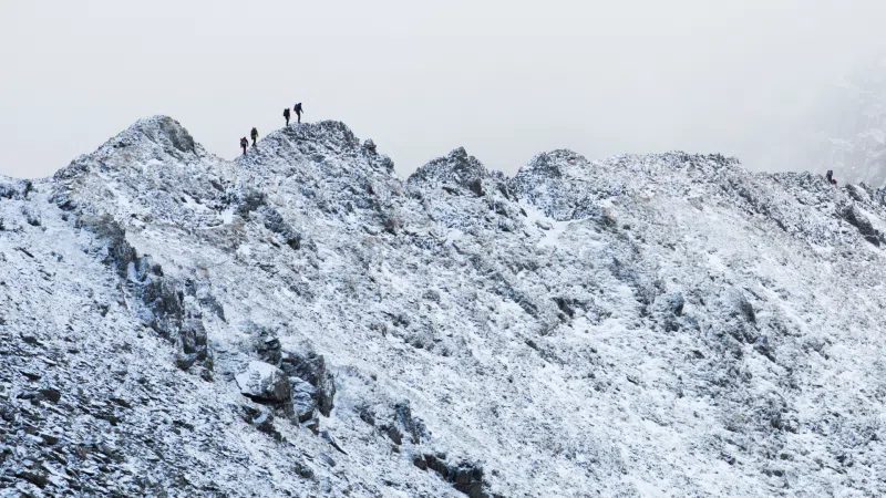 Winter conditions on Striding Edge, Helvellyn