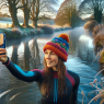 Wild Swimmer on a Frosty Morning